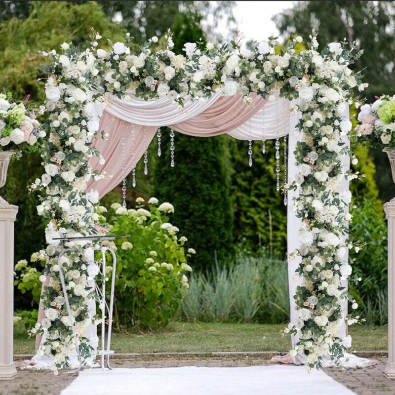Wedding Artificial Flower Row Arch Table Background Bouquet Party Decor 100CM