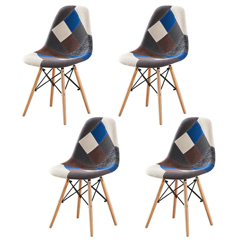 4Pcs Accent Style Dining Chairs Soft Padded Seat Furniture Dining Office Lounge