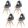 4Pcs Accent Style Dining Chairs Soft Padded Seat Furniture Dining Office Lounge