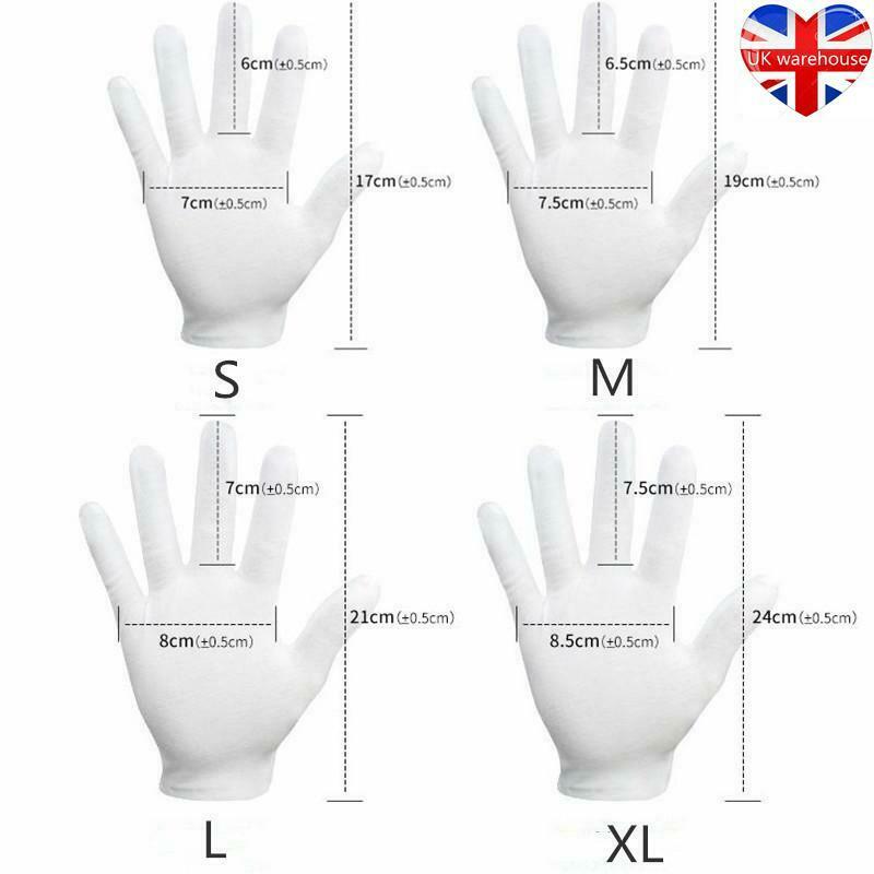 24 Pcs White Gloves, 12 Pairs Soft Cotton Work Gloves, Coin Jewelry Silver UK