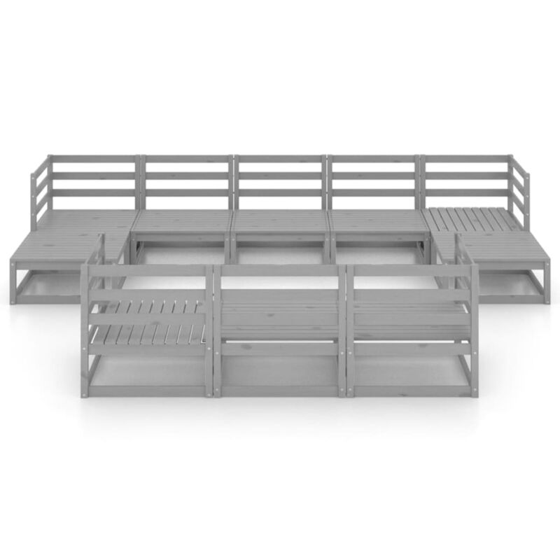 10 Piece Garden Set Solid Pinewood P4V0