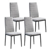 Set of 4 Grey Fabric Dining Chairs High Back Padded Seat Kitchen Dining Room BN
