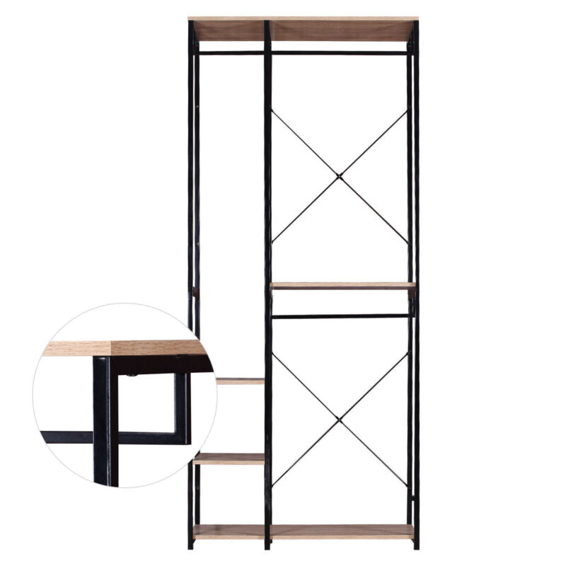 Clothes Rail Rack Garment Dress Hanging Display Stand Shelf w/ Storage Shelving