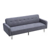 3-Seater Sofa Bed Click Clack Button Tufted Settee Recliner Couch Green Grey Bed