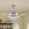 2 in 1 Modern Chandelier Ceiling Fan Light LED Lamp with Remote Living Room 42"