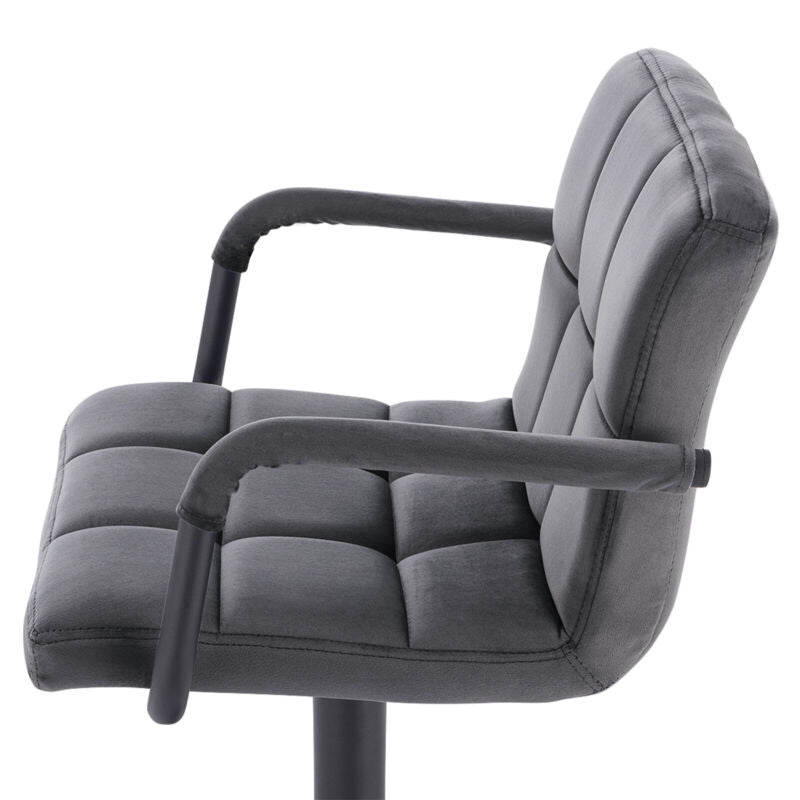 Bar Stools with Back Velvet Padded Stool Swivel Gas Lift Kitchen Breakfast Chair