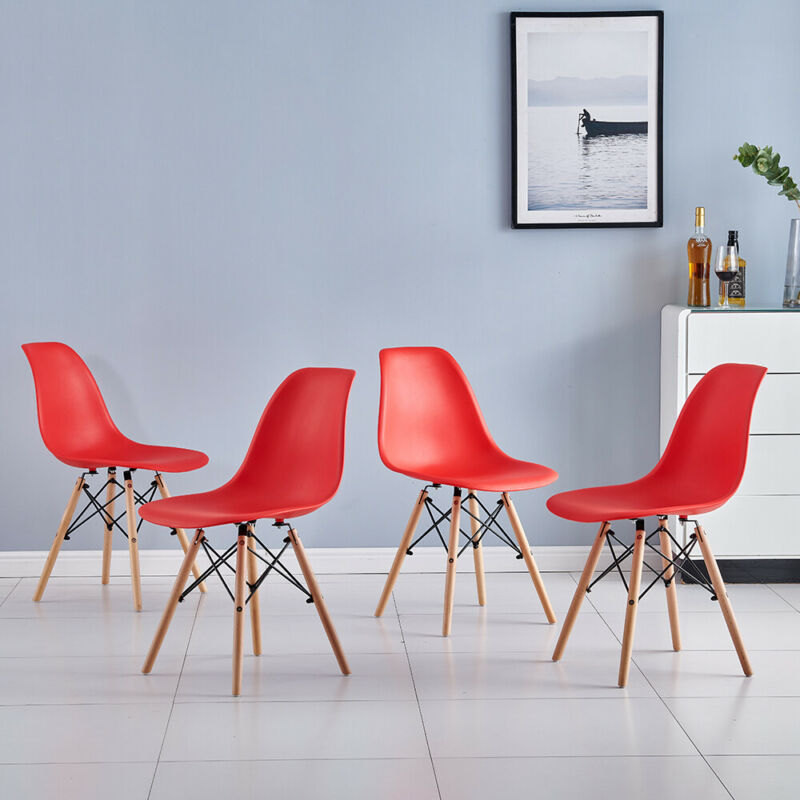 Set of 4 Eiffel Chairs Lounge Chairs Dining Chairs Plastic Home Kitchen Office