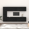TV Cabinets 6 pcs Black Solid Wood Pine N7C8