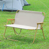 2 Seater Folding Camping Chair Portable Outdoor Picnic Oxford Beach Steel Frame
