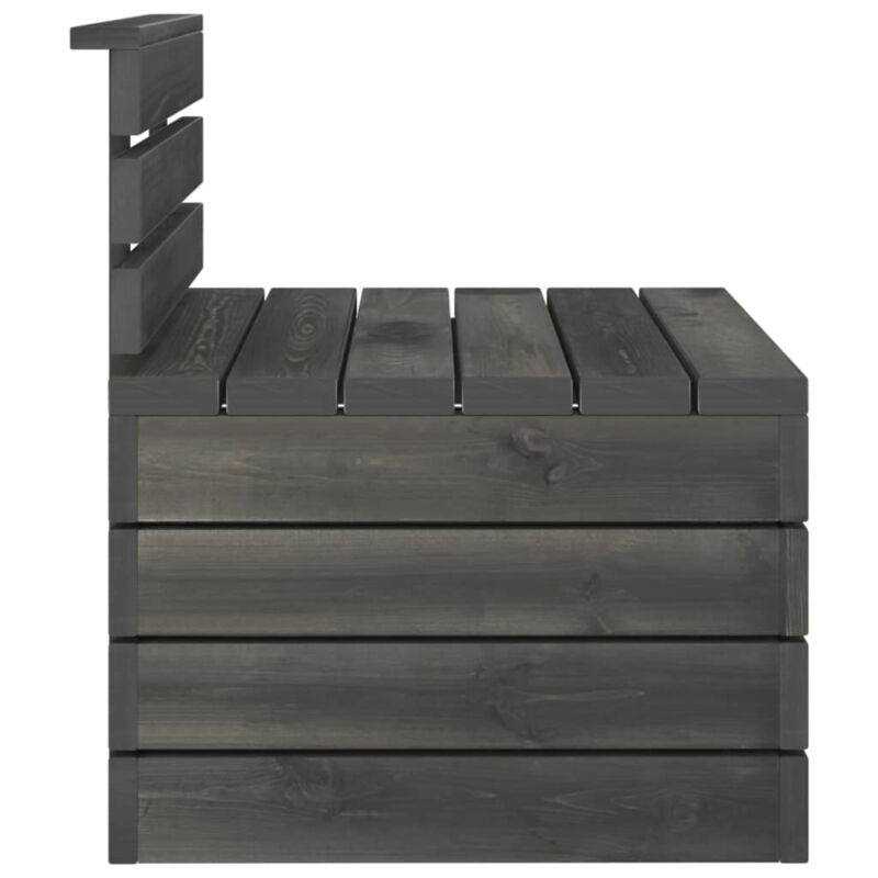 6 Piece Garden Pallet Set Solid Pinewood Dark Grey Q1S6