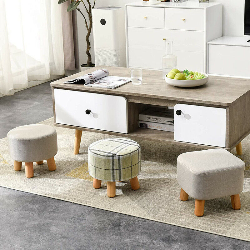 Small Footstool Foot Rest Stool Pouffe Ottoman For Living Room Removable Cover