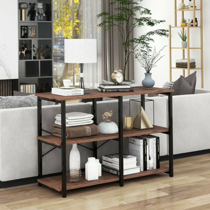 Console Table,3-Tier Console Sofa Table, Industrial Foyer Table for Living Room