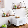Set of 2 Wood Rustic Shelves Wall Hanging Metal Shelves Mounted Floating Shelves