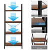 4Tier Ladder Shelf Bookcase Bookshelf Storage Rack Frame Shelves for Living Room