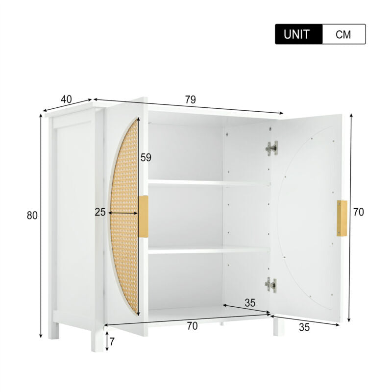 Storage Cabinet Sideboard and Buffet Table Living Room Kitchen Furniture MN