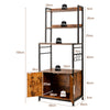 4-Tier Kitchen Baker’s Rack Industrial Storage Shelf Microwave Stand W/ 2 doors