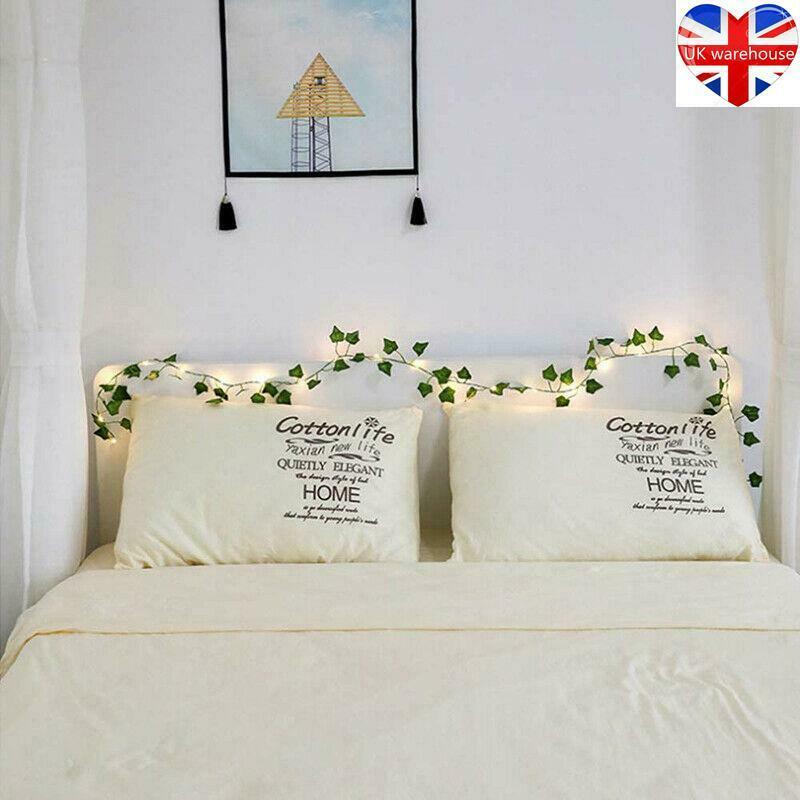 2M/10M LED Leaves Ivy Leaf Garland Fairy String Lights Party Garden Decor Lamp