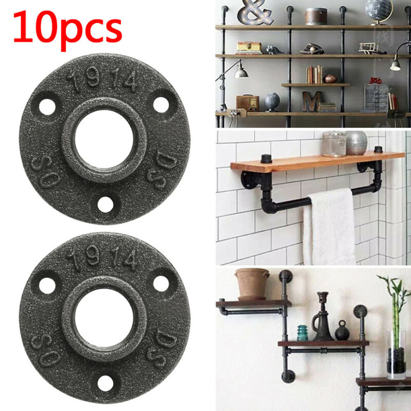 1-150x BSP Malleable Iron Pipe Fittings Wall Mount Floor Flange 1/2" 3/4" 1" UK
