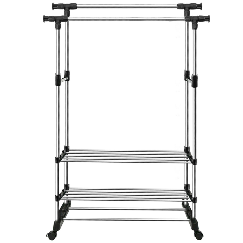 Heavy Duty Clothes Rail Rack Garment Hanging Display Stand Shoes Storage Shelves