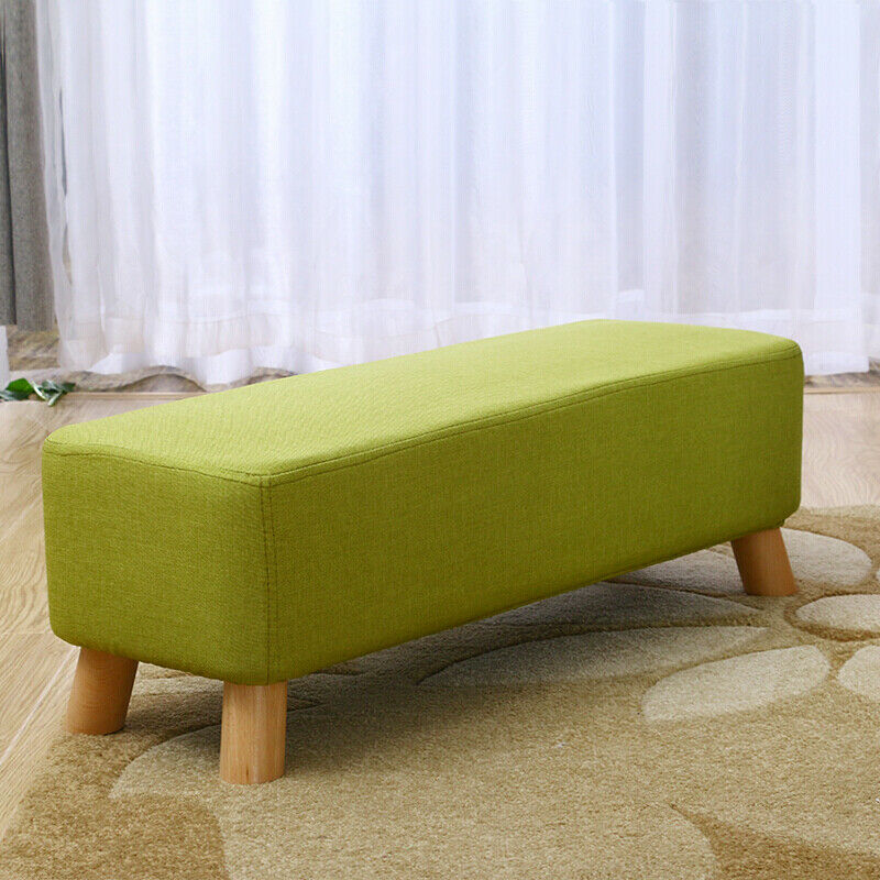 Linen Fabric Footstool Foot Rest Stool Pouffe Ottoman Seat Living Room Furniture