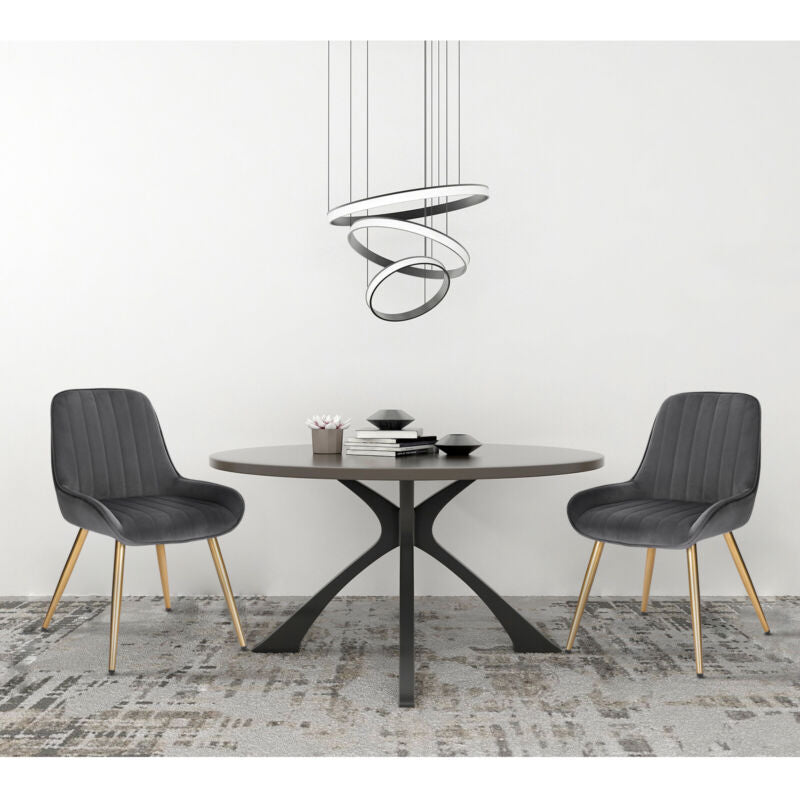 2x Dining Chairs Living Room Kitchen Restaurants with Velvet Padded Metal Legs