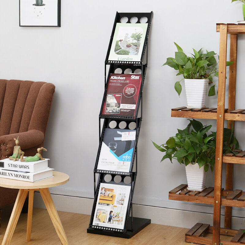Magazine Literature Display Rack Office Store Brochure Leaflet Shelf Metal Stand