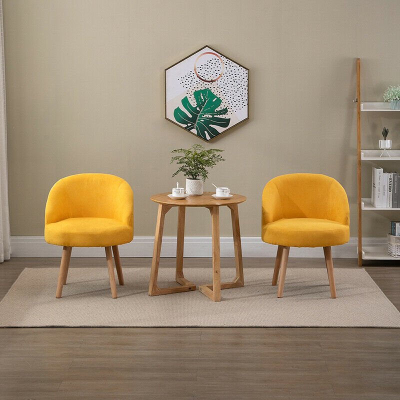 2 Pcs Fabric Velvet Accent Chairs Armchairs Padded Seat Home Office Living Room