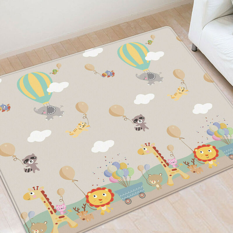 2 Sides Large Baby Crawling Blanket Soft Play Mat Floor Rug Kids Activity Carpet