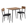 Wooden Metal Dining Table and Chairs 2 Set Padded Seat Kitchen Room Furniture