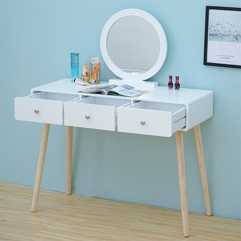 Modern Dressing Table Vanity Table Makeup Desk Dresser Set Home Bedroom Woman BN
