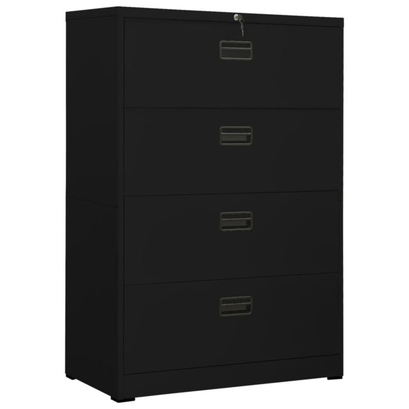 Filing Cabinet Black 90x46x134 Steel M8R1