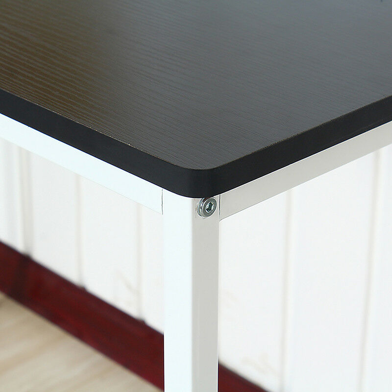Computer Laptop Table Desk Wood Top Study Office Home Workstation Black/White