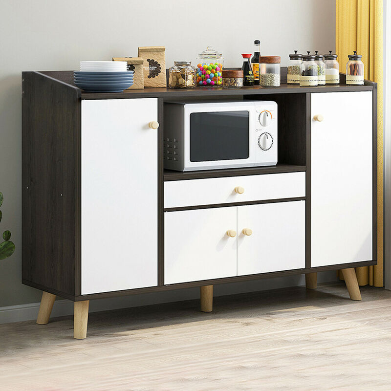 Sideboard 4 Doors 1 Drawer Cupboard Storage Cabinet Home Living Room Hallway BN