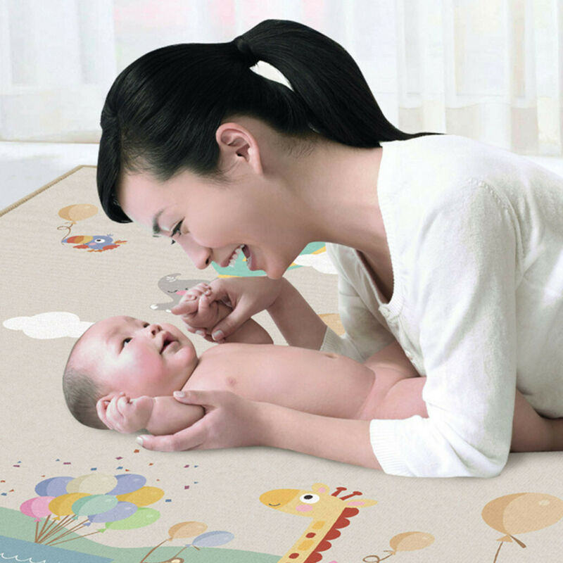 2 Sides Large Baby Crawling Blanket Soft Play Mat Floor Rug Kids Activity Carpet