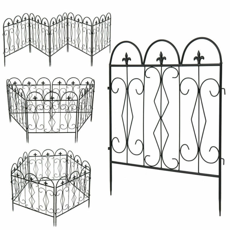 5 Reusable Decorative Garden Fence 24x25inch Coated Metal Wire Fencing Yard Path