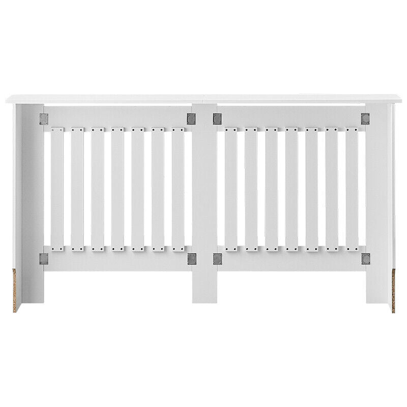152cm MDF Radiator Cover Wall Cabinet Wide Wood Slats Vertical Grill White DIY