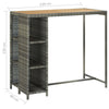 5 Piece Garden Bar Set with Cushions Poly Rattan Grey T0D9