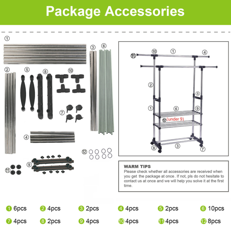 Heavy Duty Clothes Rail Rack Garment Hanging Display Stand Shoes Storage Shelves
