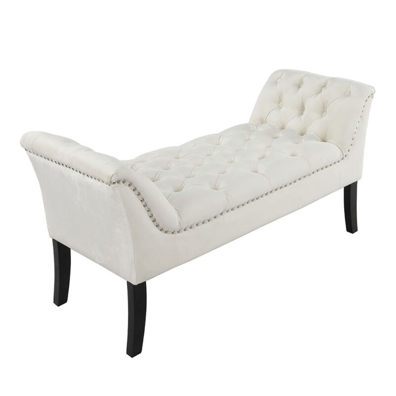 Cozy Chenille/Velvet Bench Bedside Footstool Window Seat Soft Bed End Sofa Chair