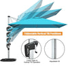 3M Patio Offset Umbrella Cantilever Parasol w/ Cross Base Tilting Market Parasol