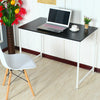 Modern Black Wooden Computer Desk Laptop PC Study Table Home Office Workstation