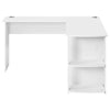 Corner Computer Table Laptop Home Study Wrokstation Desk Storage Shelves White