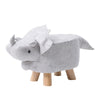 Kid's Fabric Animal Footstool Padded Cushion Rest Bedroom Pouffe Dinosaur Stool
