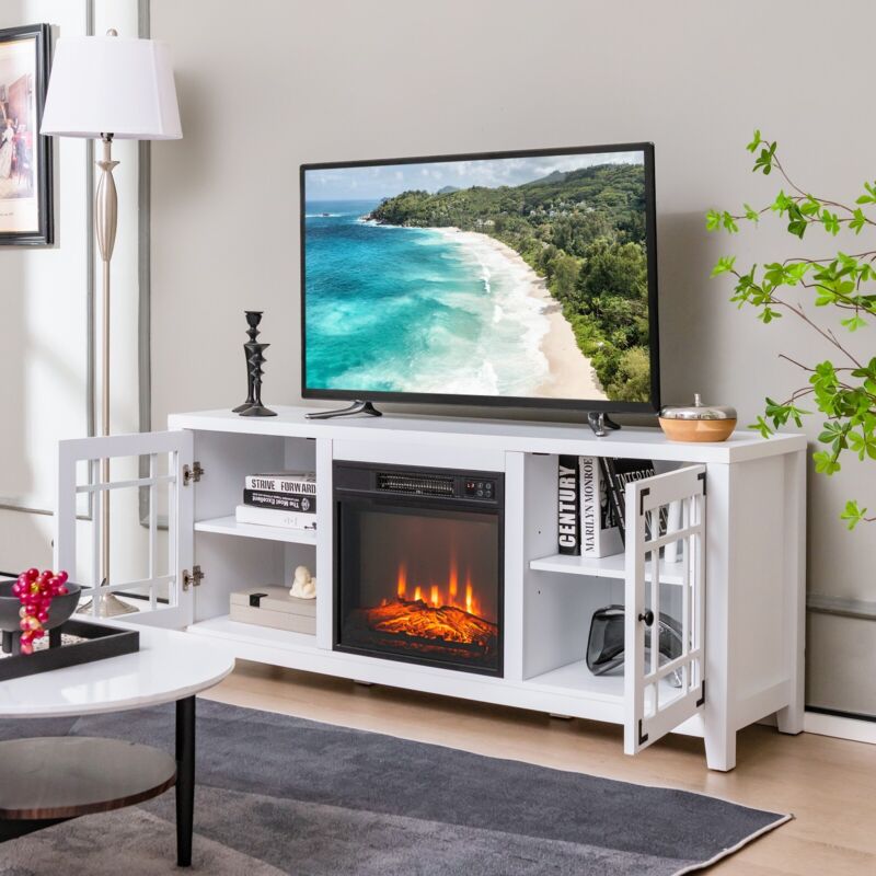 Living room deals fireplace tv stand