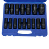 16Pcs 1/2" Drive Metric Deep Impact Socket Set 10-32mm In Case Garage Quality