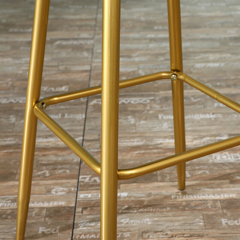 2x Velvet Bar Stools Bar Chairs Breakfast Dining Stools Office Bar Cafe Pink BN