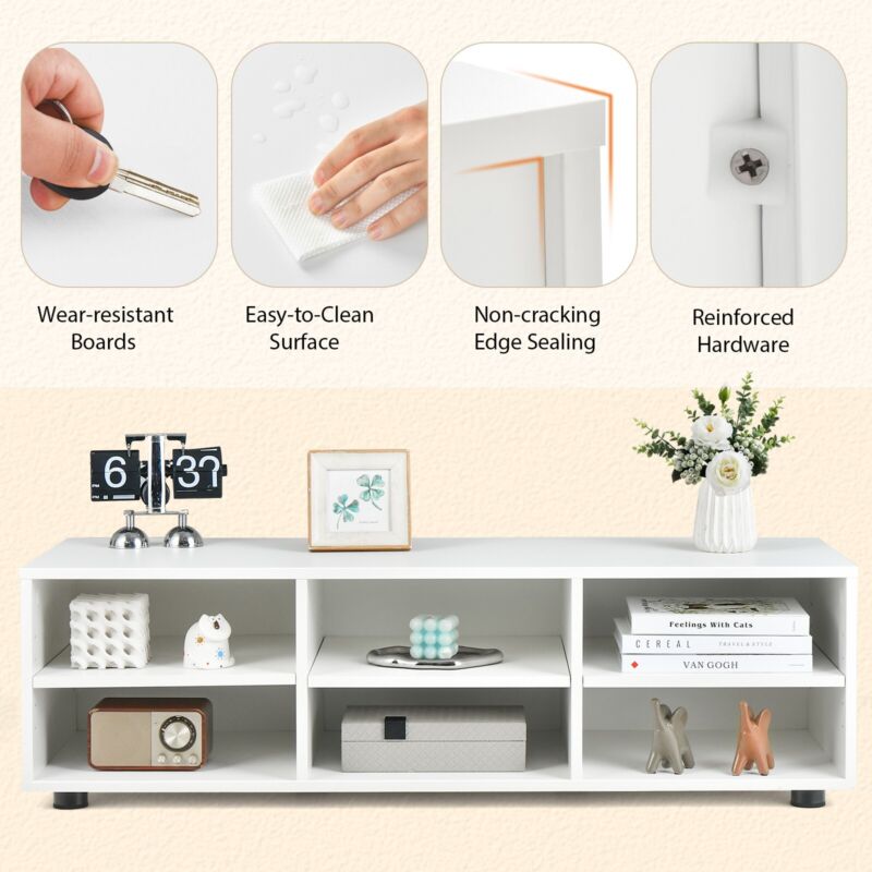 Wooden TV Stand for TV up to 55" Media Console Table Entertainment Center Home