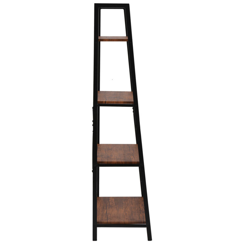 4Tier Ladder Shelf Bookcase Bookshelf Storage Rack Frame Shelves for Living Room