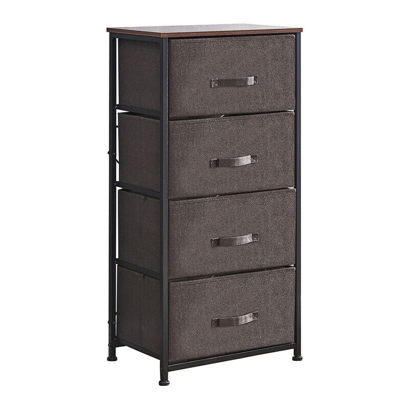 Chest of Drawers Bedroom Storage Unit with Fabric Drawers Hallway Living Room BN