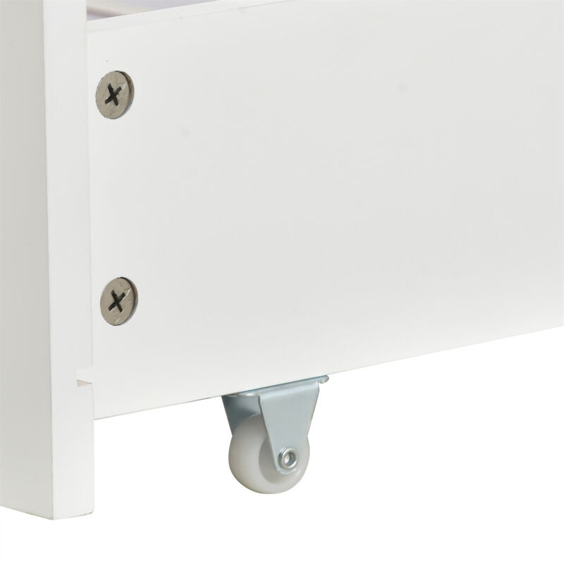 Wooden Bed frame Single Double Bed with Storage Drawers Kids Adults White Grey